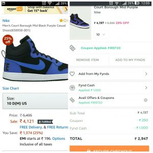 Fynd app referral nike 