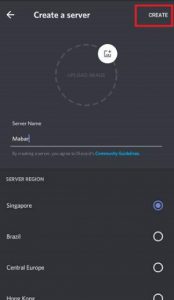 Create server discord