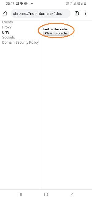 Chrome- Clear DNS