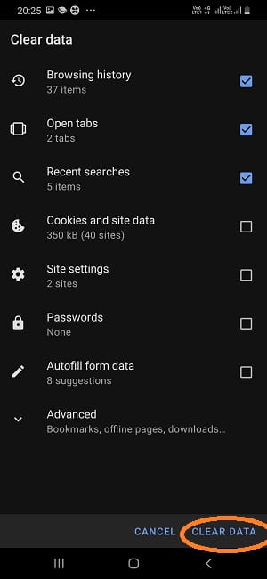 How to clear DNS cache on Android? 5 opera clear data