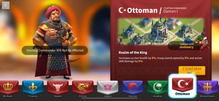Best Civilizations/Nations of Rise of Kingdoms 5 Ottoman